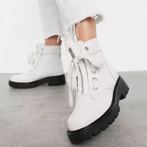 UGG White Combat Boots